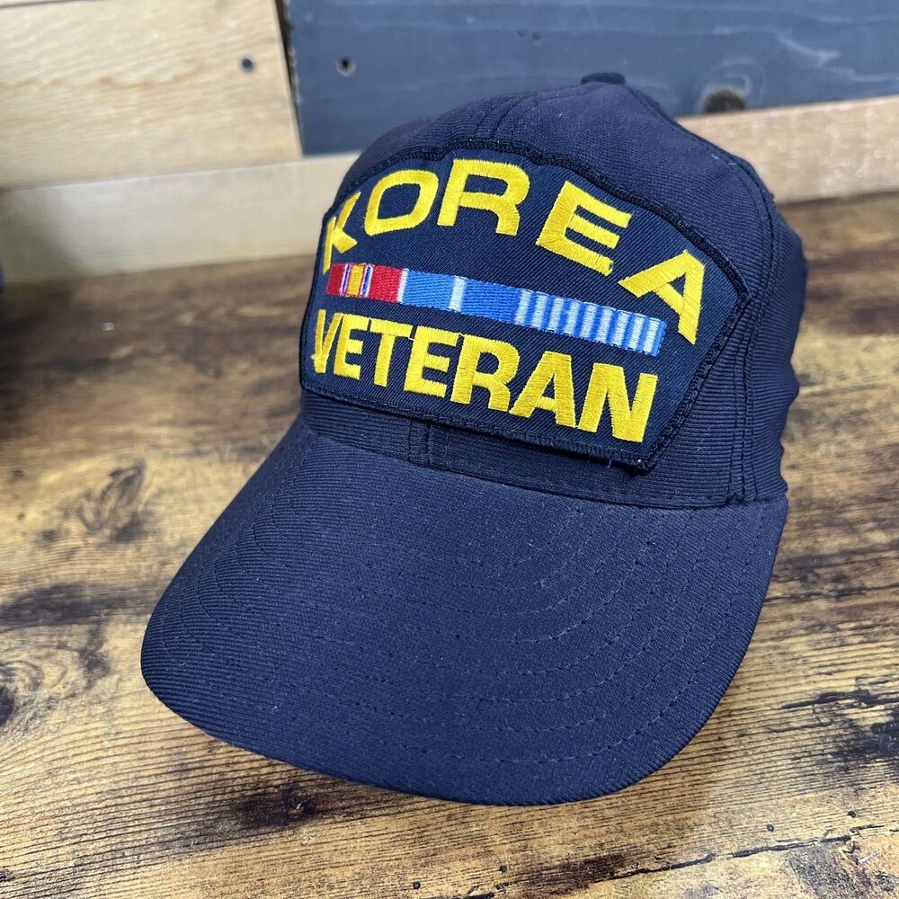 Korea Veteran Large Embroidered Patch Vintage Made in USA Black Hat